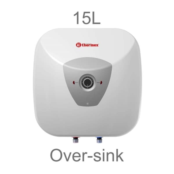 Kompakt elektrisk varmvattenberedare HIT PRO 15L Thermex – Installation ovanför handfatet (vattenanslutningar nedtill)