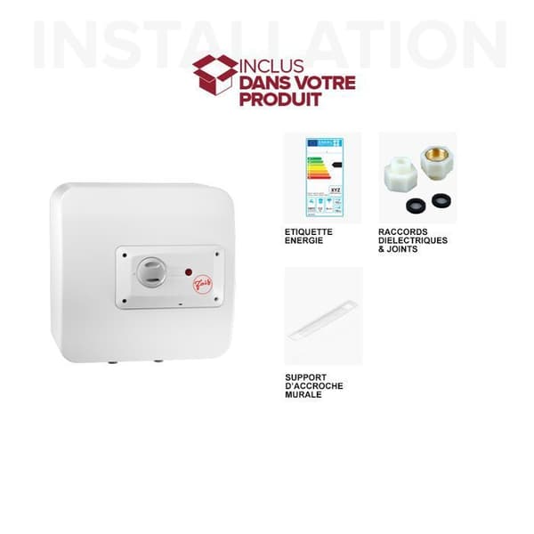 Fais 3100887, Undervask elektrisk varmvattenberedare - 30 liter Effekt 1500 W