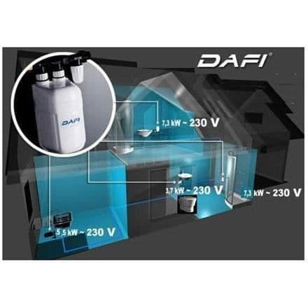 Spotsvärmare - DAFI - 4,5kW - Ultra kompakt - Väggmontering - 24 månaders garanti