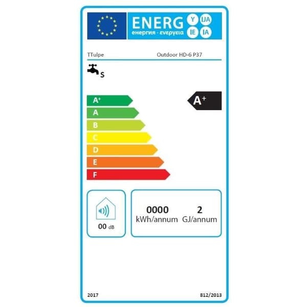 Bärbar omedelbar vattentank - TTulpe - HD-6 P37 - Propangas - 12 kW - 6 L/min