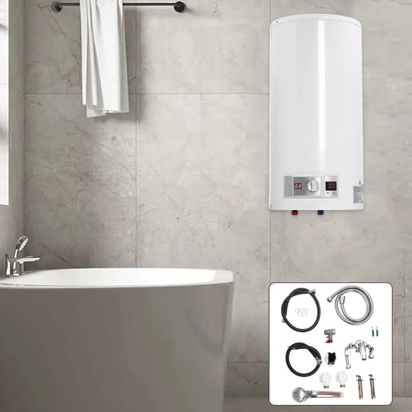 Elektrisk Varmvattenberedare, 50L Kapacitet, 2000W Snabb Uppvärmning,VIT