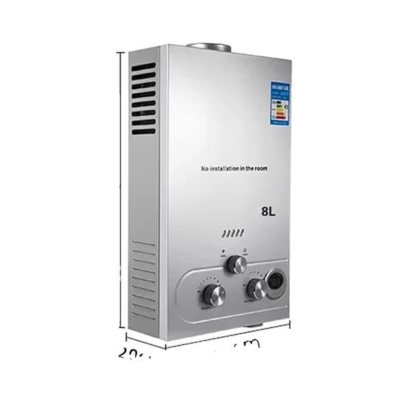 Tankless LPG Vandvarmer, Varmevand Output, Justerbar Temperaturinterval,8L