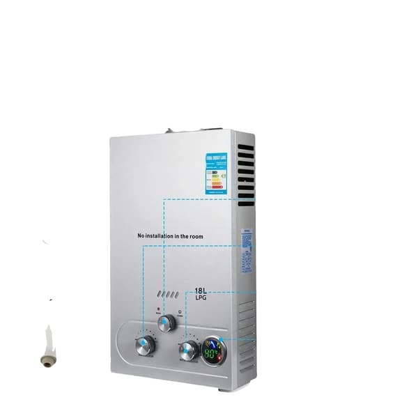VEVOR LPG-vesilämmitin, 8L virtausnopeus, ruostumaton teräsrakenteinen,8L