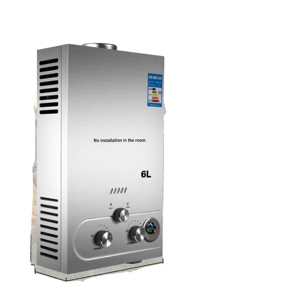 Propan varmvattenberedare, effektiv tillförsel, design av rostfritt stål,6L 12KW