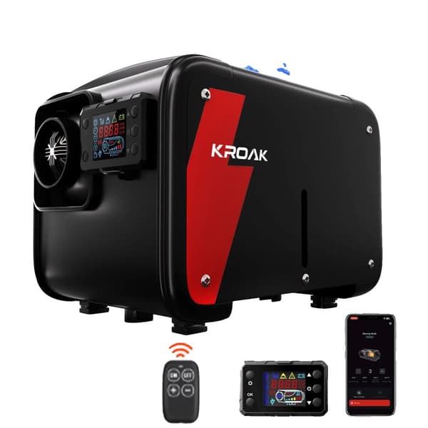 KROAK Diesel Luftvarmer, 5-8KW Effekt, Bluetooth Kontrol, Diesel Brændstofeffektivitet,W1-S