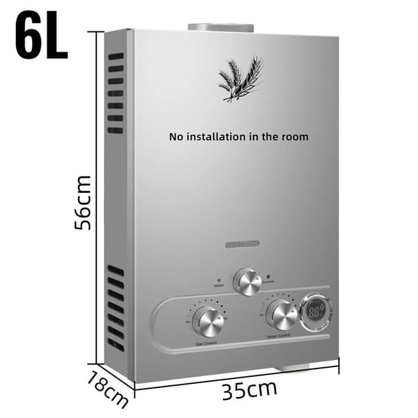 VEVOR LPG-vesilämmitin, 6L-18L kapasiteetti, 12KW-36KW teho,12KW  6L