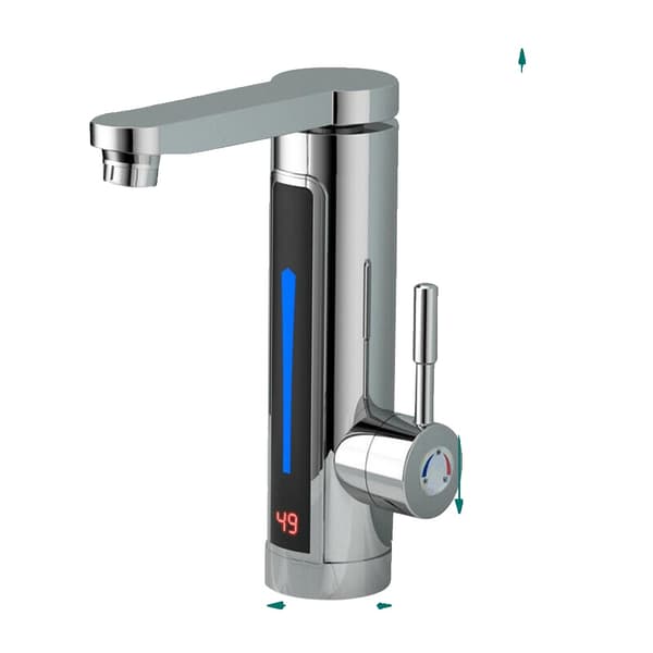 Omedelbar Varmvattenkran, 3300W Effekt, 360° Rotationsdesign,Silver
