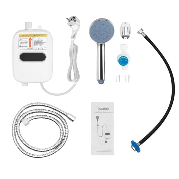 Omedelbar elektrisk vattenvärmare, 3500W effekt, justerbar temperatur 30-55°C,VIT