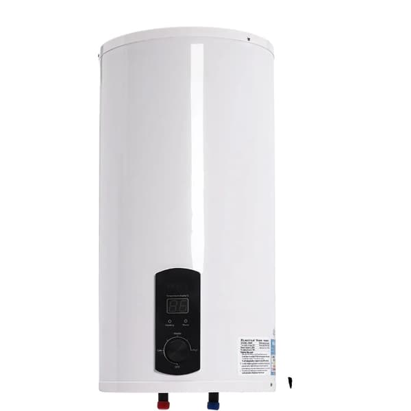 Elektrisk Varmvattenberedare, Väggmonterad Design, Temperaturvisning, Dubbel Vattenanslutning,VIT