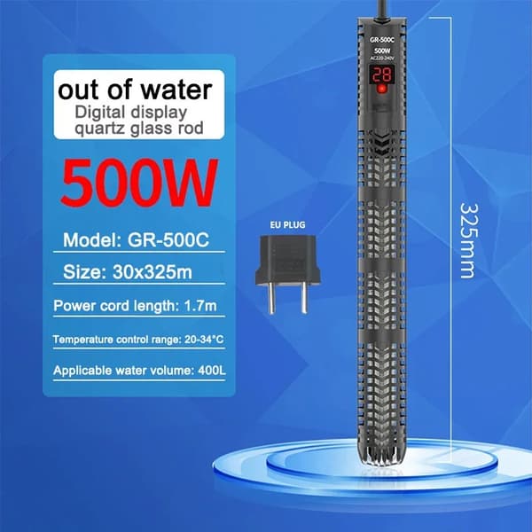 Akvarium Värmerod, Digital Display, 500W / 300W, EU Kontakt,GR 500C