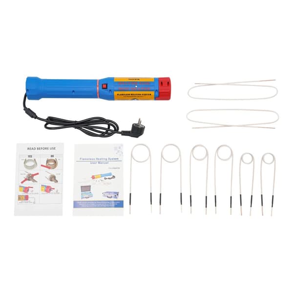 Magnetisk induktionsvarmer, 1100W effekt, 8 opvarmningsspoler,EU stik, Blå
