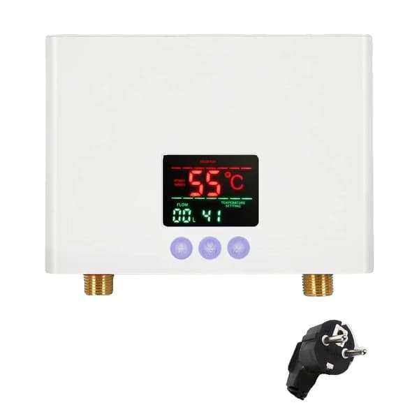 Välitön vedenlämmittimen, 220V, 3000W, kosketus- ja kaukosäätö,valkoinen, EU