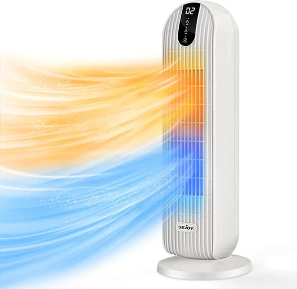 Elektrisk värmare, 3 temperaturinställningar, snabb uppvärmning, 45° svängning,DNQ-C20H5-WHI-EU, EU