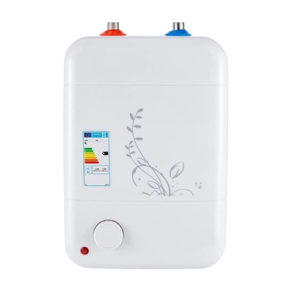8L Elektrisk Omedelbar Vattenvärmare, Justerbar Temperatur 30-75°C, Energisnål 1500W,VIT, M