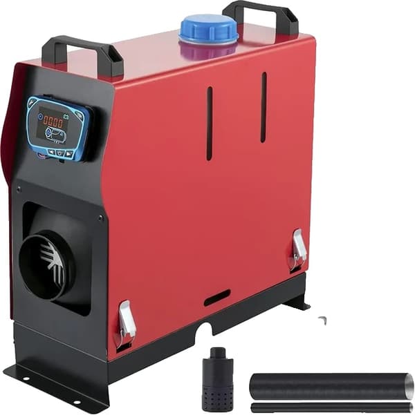 Diesel luftvärmare, 2 / 5 / 8KW värmekapacitet, fjärrkontroll, 5KW LCD Röd 1 hål