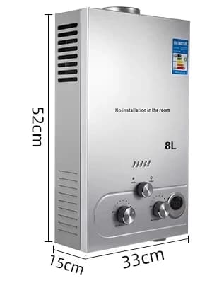 VEVOR LPG Lämminvesivaraaja, Välitön kuuman veden tuotto, Teho jopa 36 kW,8L 16KW