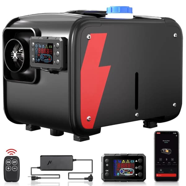 Hcalory Dieselvarmer, 5000W Effekt, Kompakt Design,med BT og adapter