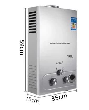 Välitön kaasuvesivaraaja, 8L-18L tuotto, 12KW-36KW teho,10L 20KW
