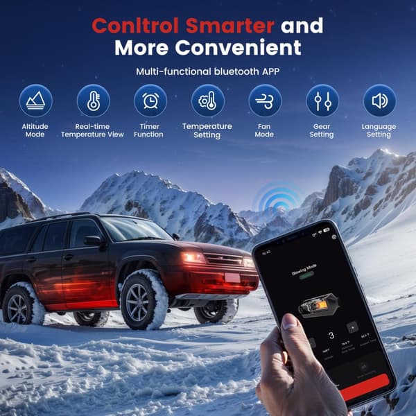 Bärbar diesel luftvärmare, 8000W effekt, Bluetooth-appkontroll