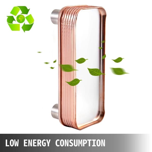 60 plattor lödd plattvärmeväxlare med dedikerad 1/2" BSP FPT-port, hög termisk effektivitet, låg energiförbrukning, bred applikation