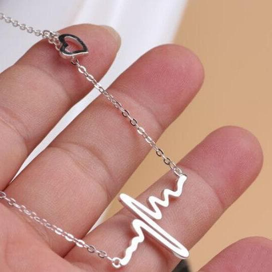 Heartbeat necklace heart electrocardogram pendant
