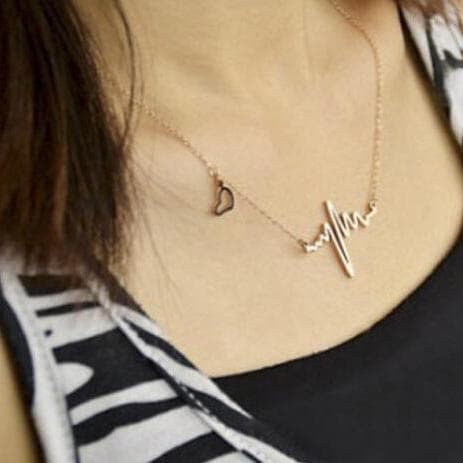 Heartbeat necklace heart electrocardogram pendant