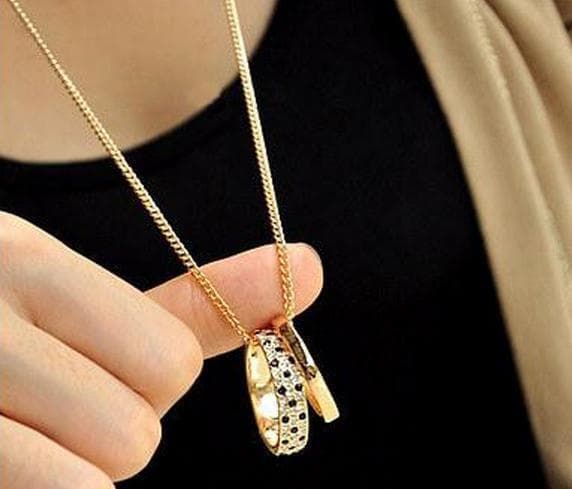 2 rings pedant necklace classical style