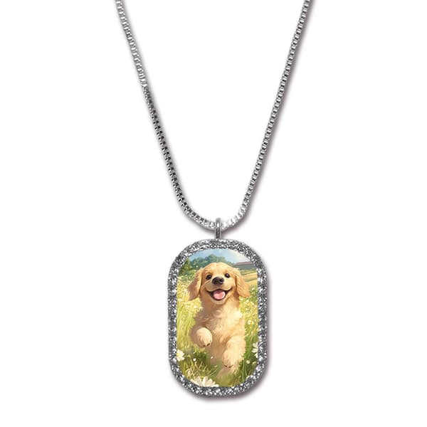 Tegneserie Golden Retriever Hund Halskjede