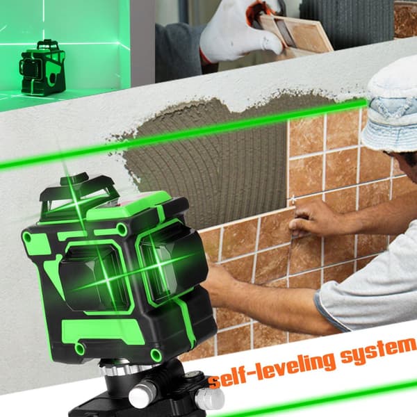 Nivåmaskin, 360° roterbar bas, 12 linjers laser