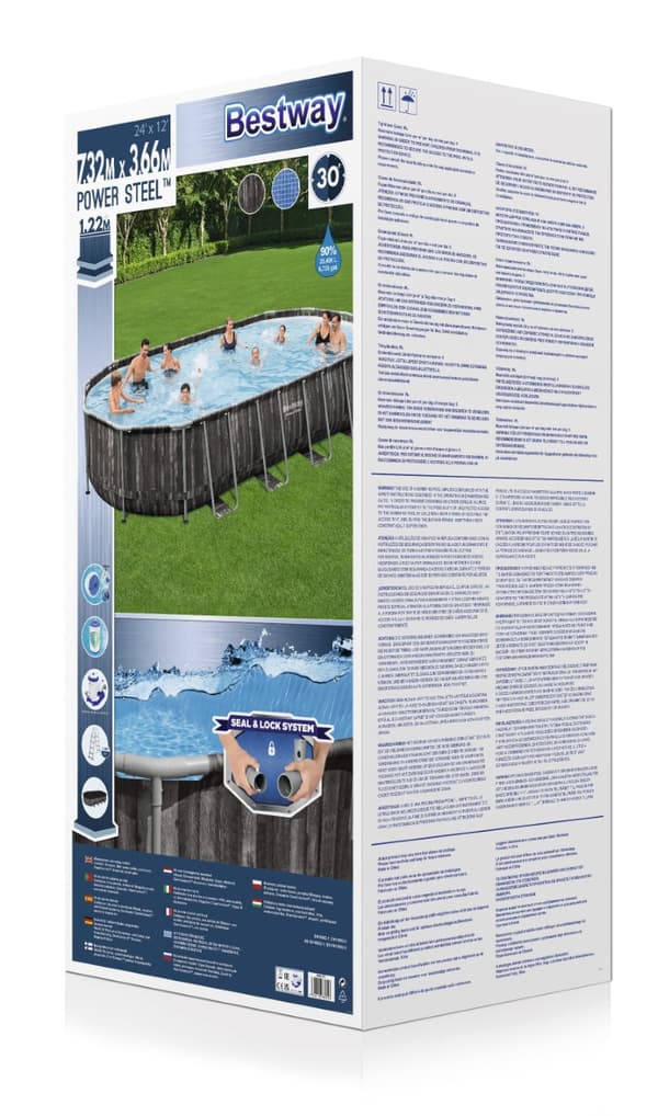 Bestway  Power Steel 732 x 366 x 122 cm Oval pool m/stege mv