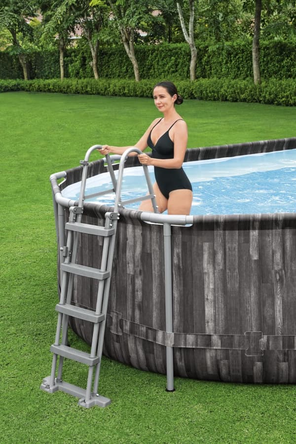 Bestway  Power Steel 610 x 366 x 122 cm Oval pool m/pump, stege