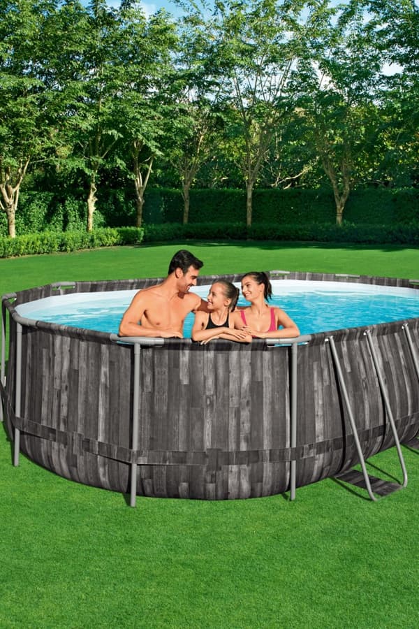 Bestway  Power Steel 610 x 366 x 122 cm Oval pool m/pump, stege