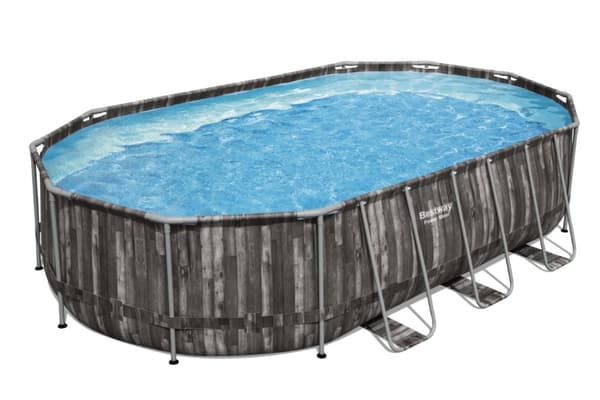 Bestway  Power Steel 610 x 366 x 122 cm Oval pool m/pump, stege