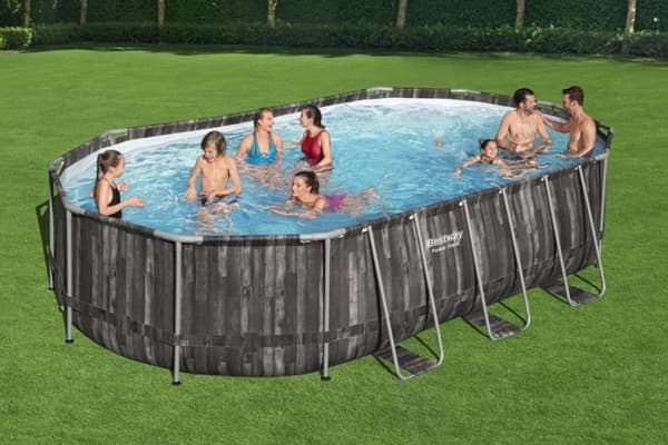 Bestway  Power Steel 610 x 366 x 122 cm Oval pool m/pump, stege