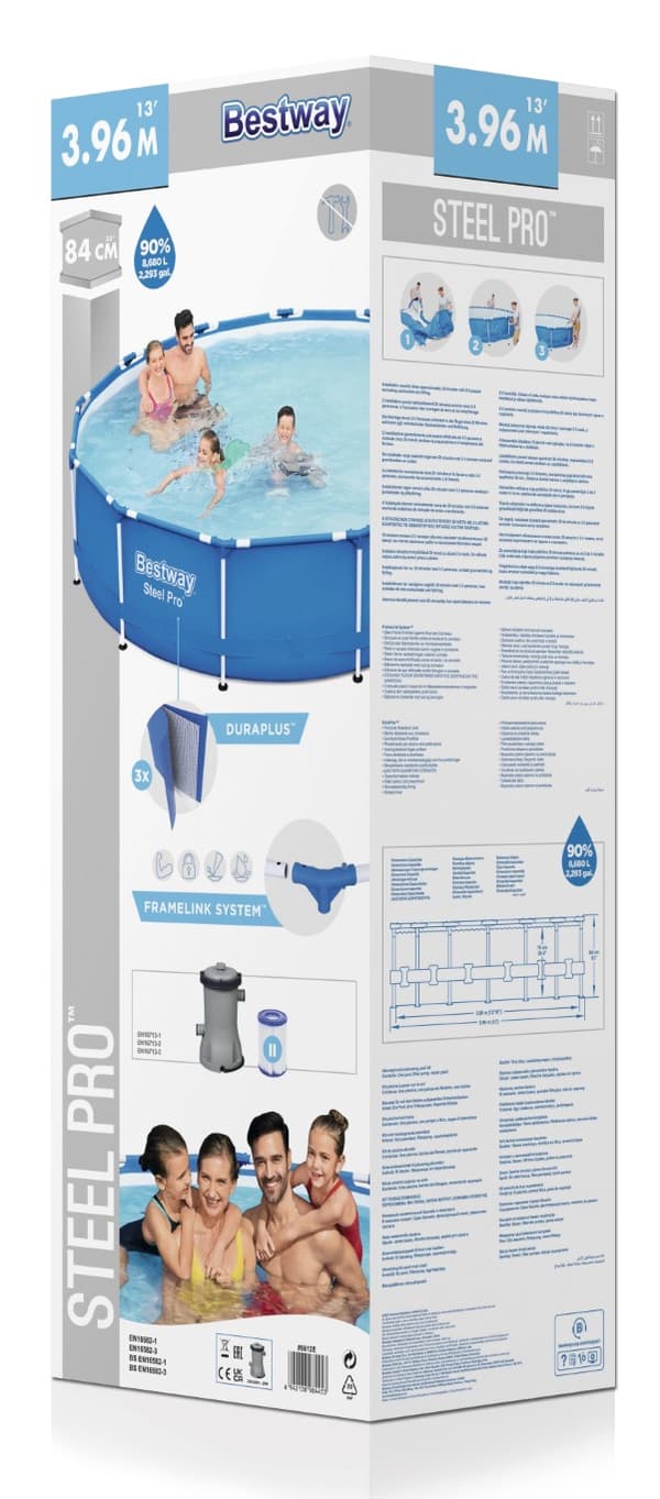Bestway Steel Pro Frame Pool 396 x 84 cm  m. filter pump