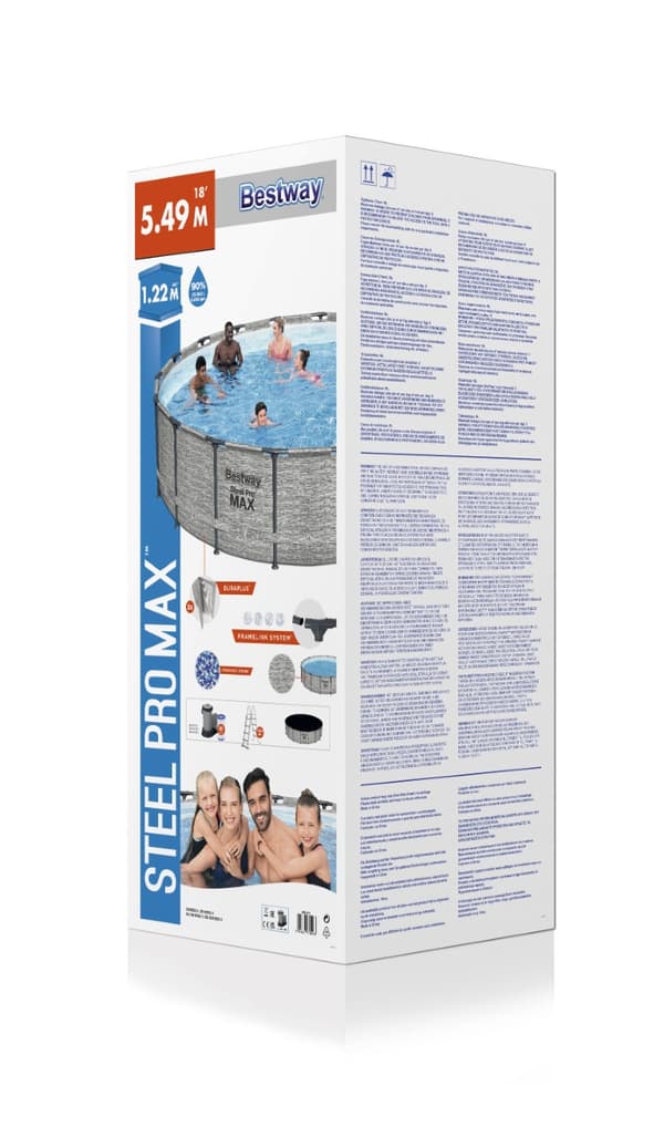 Bestway Steel Pro Max Frame Pool 549 x 122cm m/pump, stege - Ny modell!