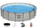 Miniatyrbild 1 av 10: Bestway Steel Pro Max Frame Pool 549 x 122cm m/pump, stege - Ny modell!