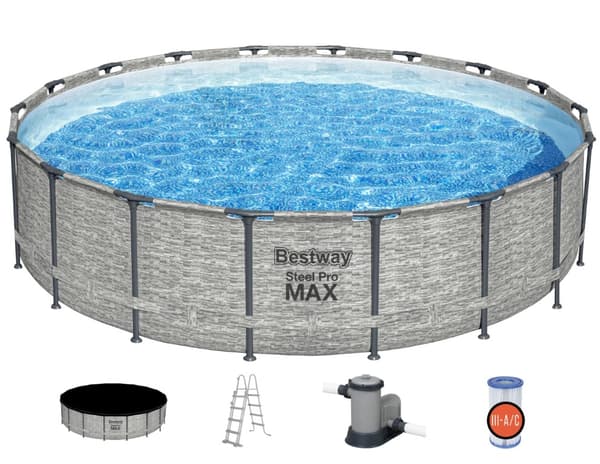 Bestway Steel Pro Max Frame Pool 549 x 122cm m/pump, stege - Ny modell!