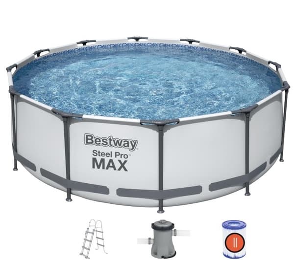 Bestway Steel Pro MAX Frame Pool 366 x 100cm m. filter pump, stege