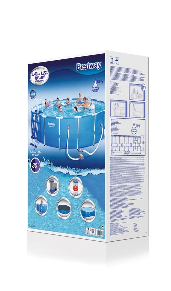Bestway Steel Pro MAX Frame Pool 549 x 122cm m/pump, stege, etc.