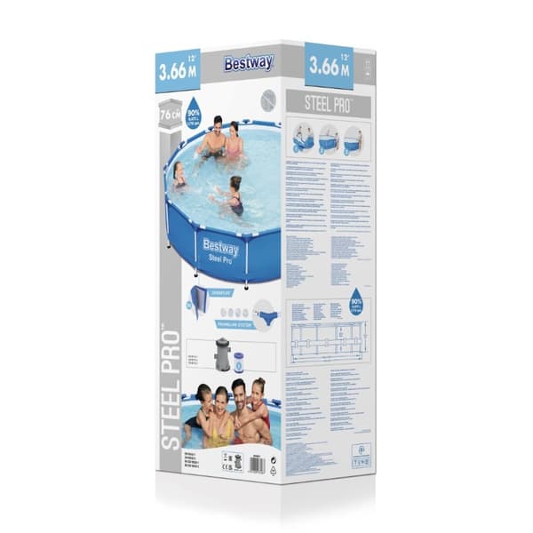 Bestway Steel Pro Frame Pool 366 x 76 cm m. pump