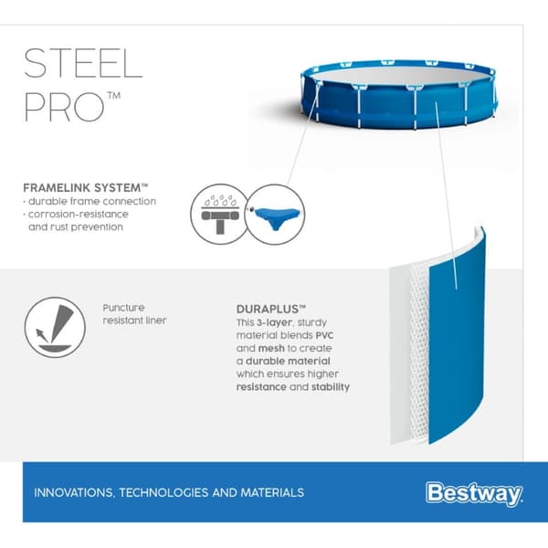 Bestway Steel Pro Frame Pool 366 x 76 cm m. pump