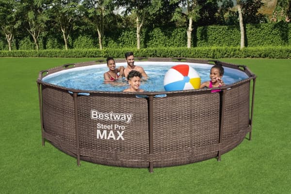 Bestway Steel Pro MAX Frame Pool 366x100cm Rattan m/pump, stege