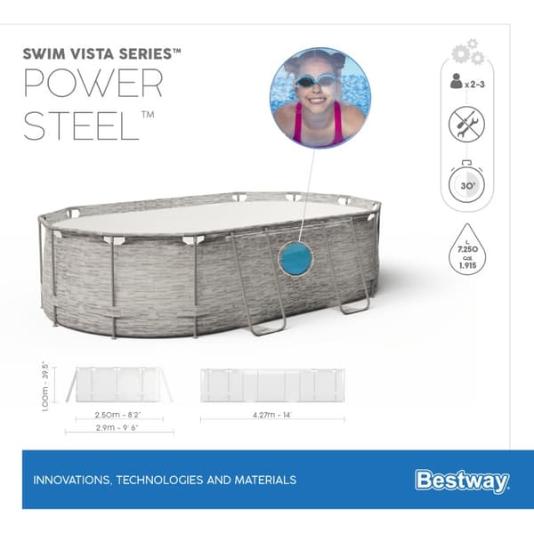 Bestway  Power Steel  Swim Vista II 427 x 250 x 100 cm - Ny modell!
