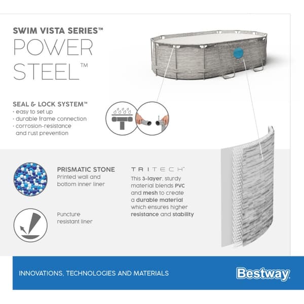 Bestway  Power Steel  Swim Vista II 427 x 250 x 100 cm - Ny modell!