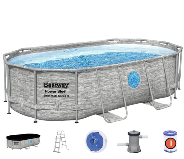 Bestway  Power Steel  Swim Vista II 427 x 250 x 100 cm - Ny modell!