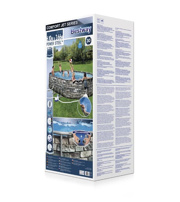 Bestway  Power Steel 610 x 366 x 122 cm Komfort Jet Pool
