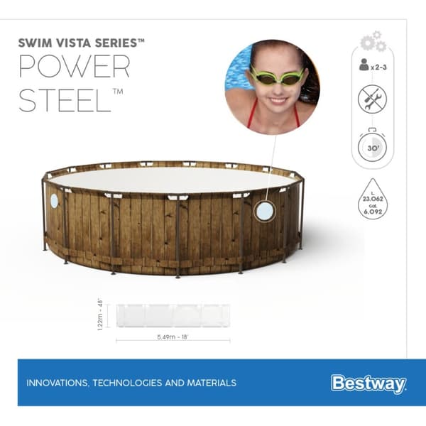 Bestway  Power Steel  Swim Vista II 549 x 122 cm m/pump, stege