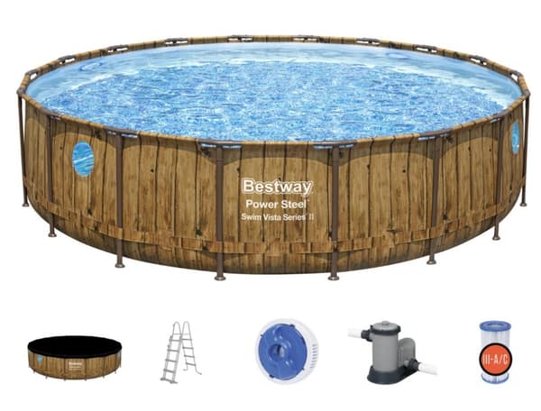 Bestway  Power Steel  Swim Vista II 549 x 122 cm m/pump, stege
