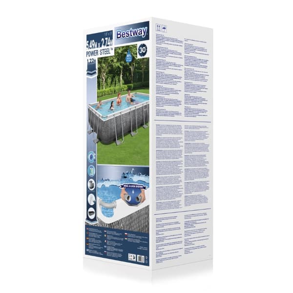 Bestway  Power Steel Rektangulär pool 549 x 274 x 122 cm Specialutgåva